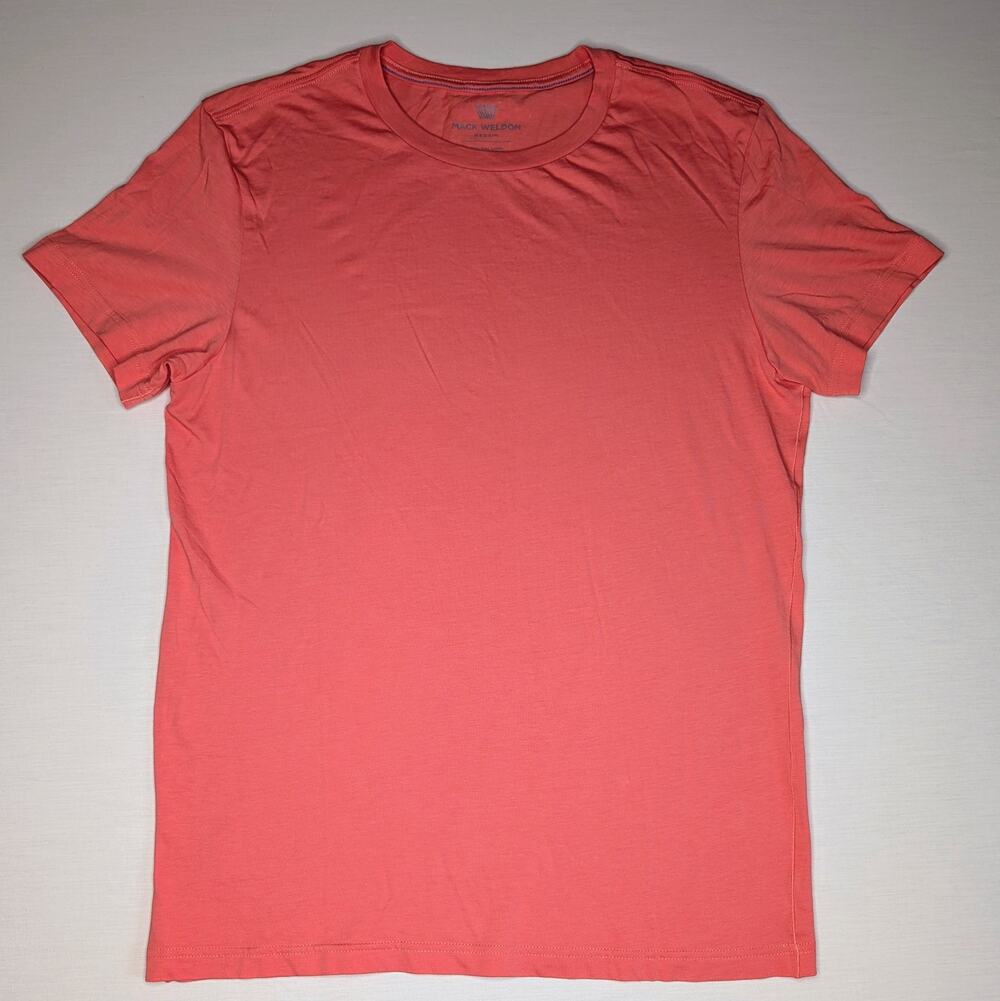 Mack Weldon Pima Cotton Crew Neck T-Shirt Medium Salmon Coral Pink Daily Wear